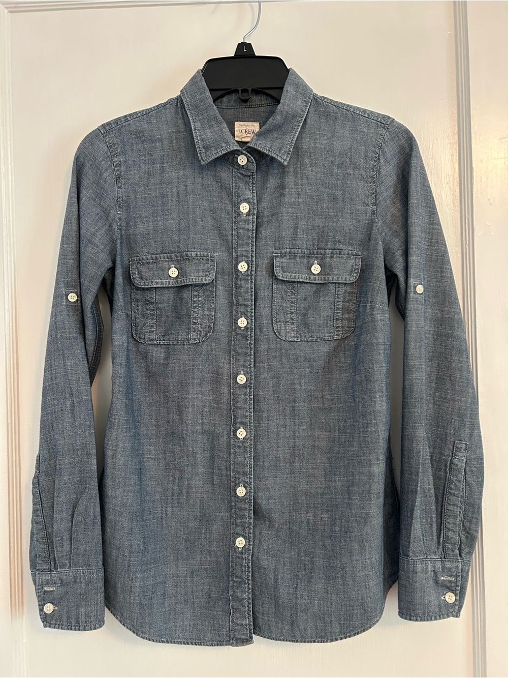 J. Crew Chambray Button-Down Shirt - Light Blue
